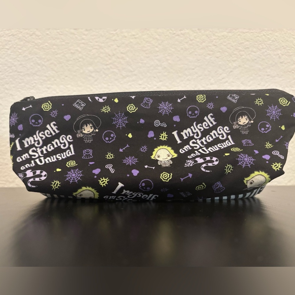 Handmade Beetlejuice Makeup Bag/Pencil Pouch